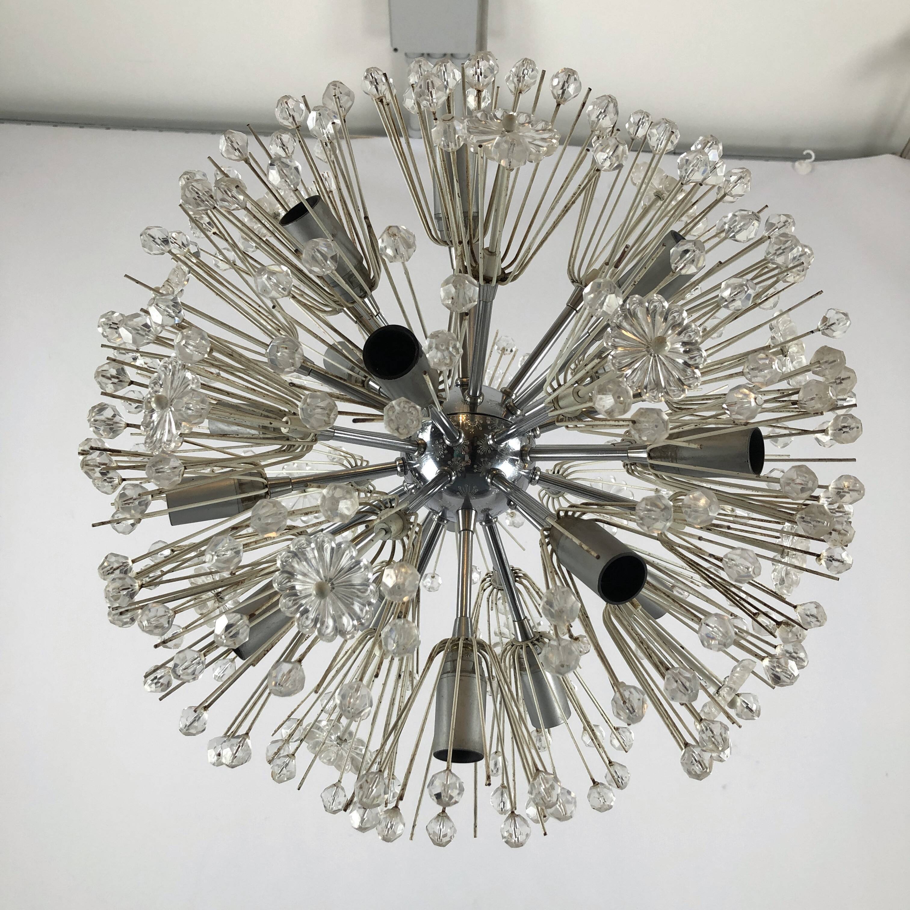 Emil Stejnar, chrome and glass sputnik from 70s