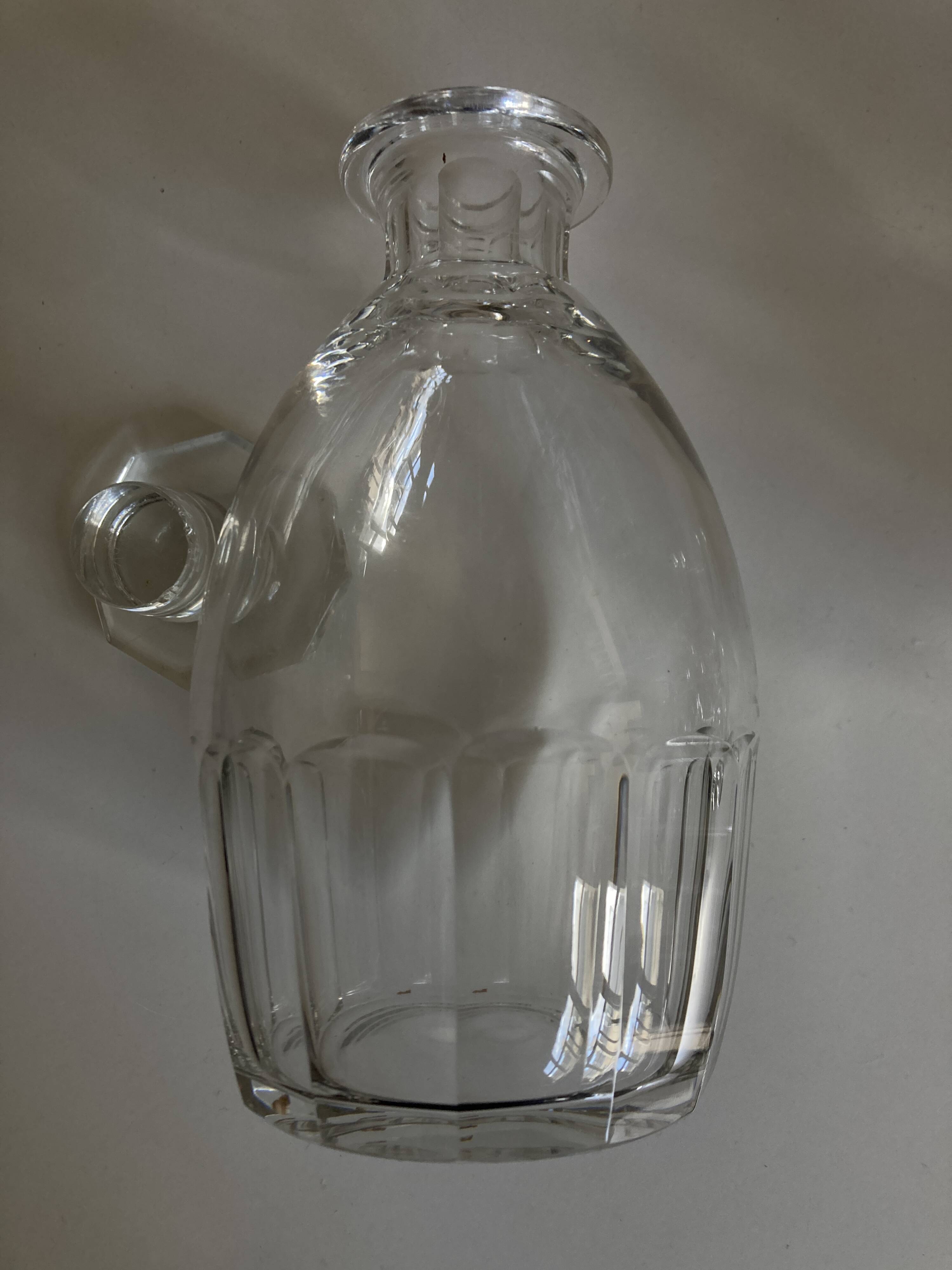 Cut crystal decanter with flat ribs, 1960