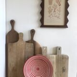 Round Moroccan terracotta dish, striped patterns