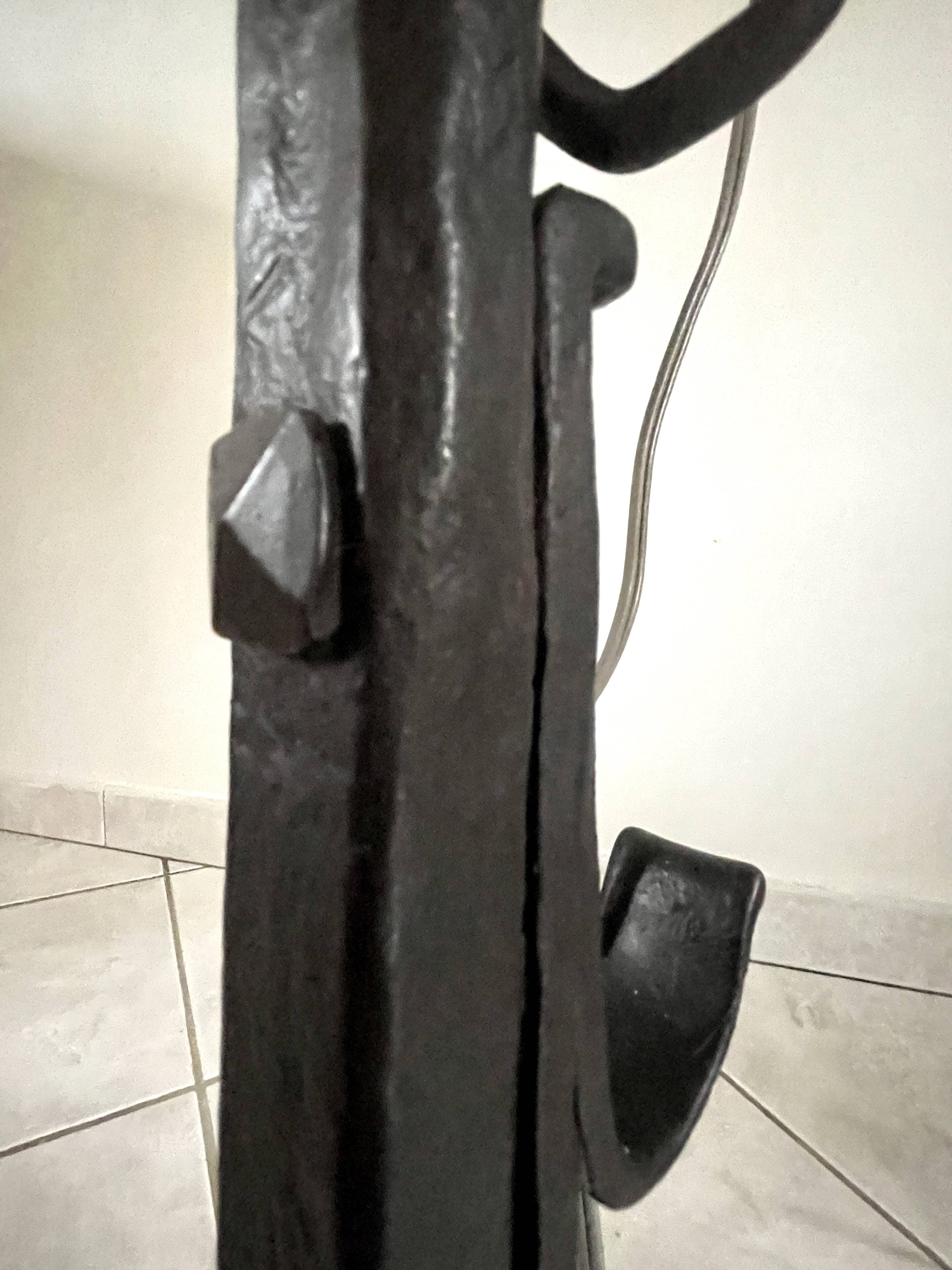 19th century wrought iron floor lamp