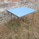 Old Foldable Camping Table Turquoise Blue