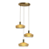 Triple suspension cascade globes vintage verre granité doré