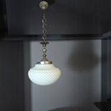 Lustre en verre opalin blanc