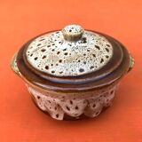 1960s Round Ceramic Terrine with "fat lava" effect