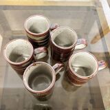 Set of 5 stoneware cups.