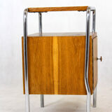 Bauhaus bedside table in chromed tubular steel, 1940s