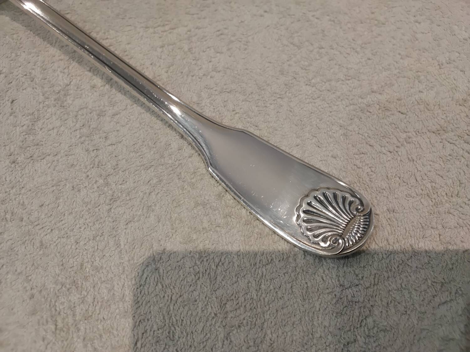 Christofle Vendome silver plated soup ladle, goldsmith, 31.5cm