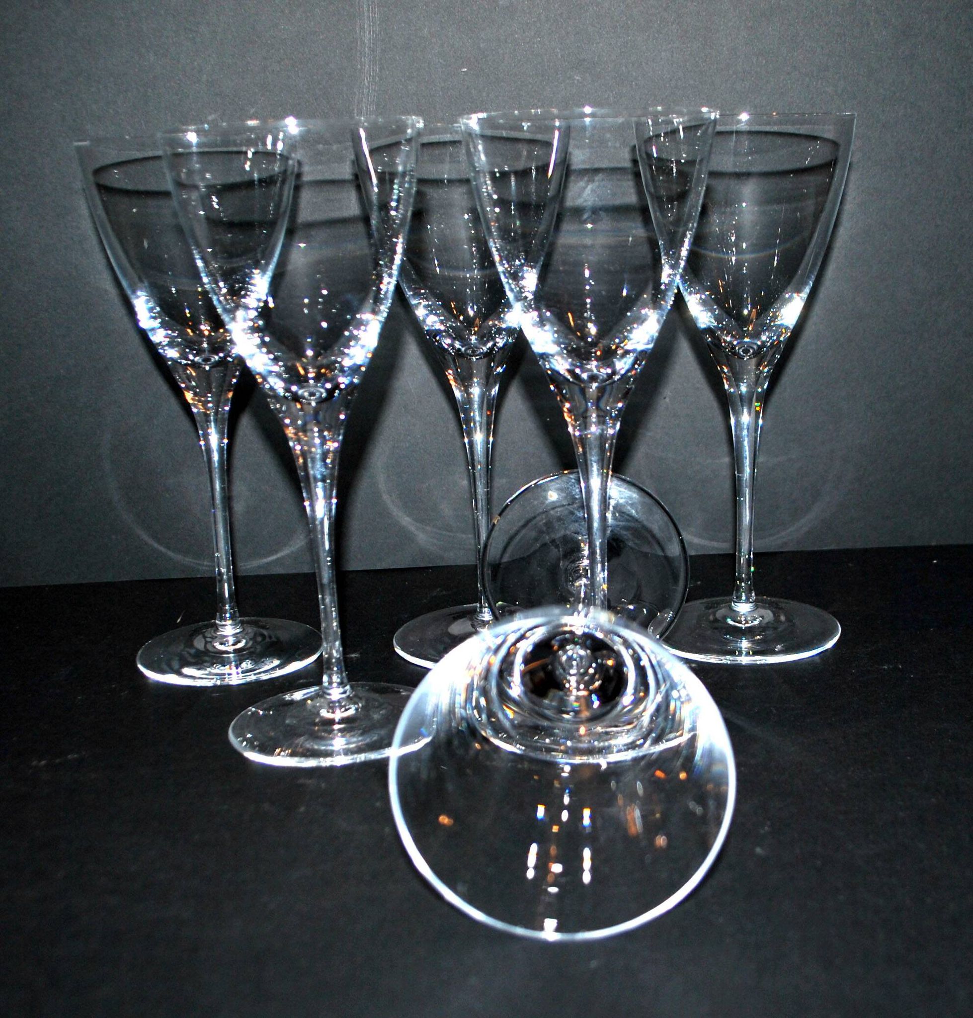 Set of 6 BEAUBOURG white wine glasses in Sèvres crystal signed 19cm