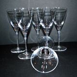 Lot de 6 verres à vin blanc BEAUBOURG en cristal de Sèvres signé 19cm