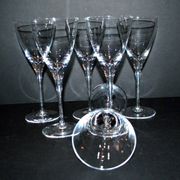 Set of 6 BEAUBOURG white wine glasses in Sèvres crystal signed 19cm