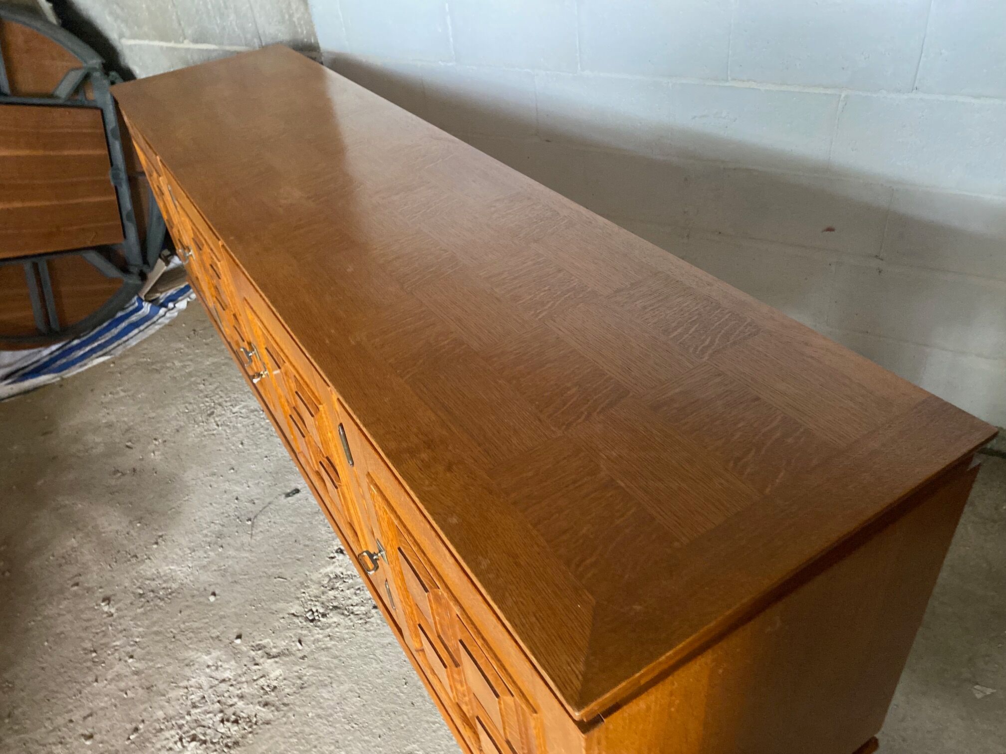 Scandinavian type oak and oak veneer cabinet nf 1950