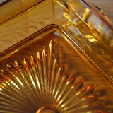 Amber glass butter dish