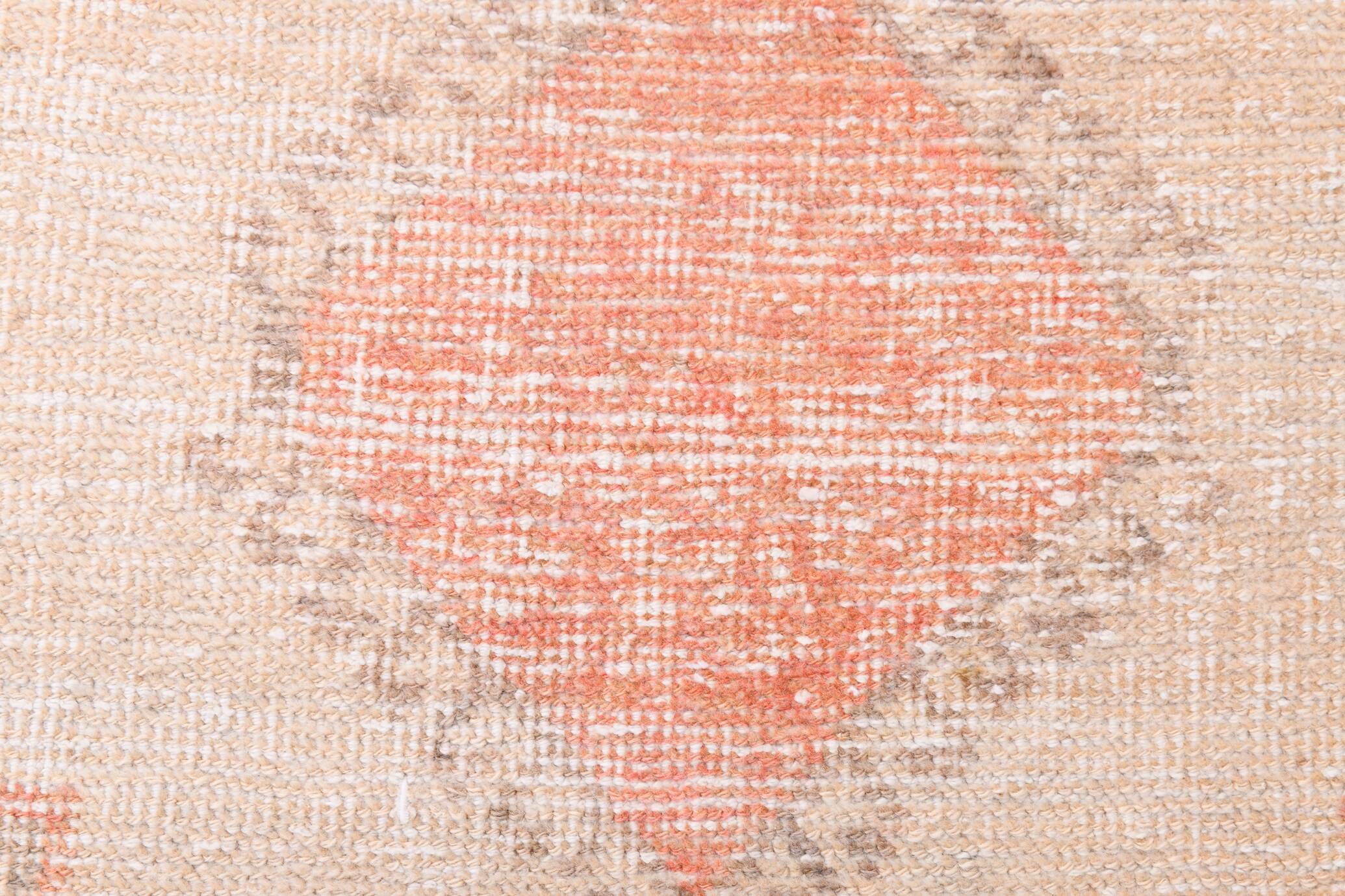 3x12 Pale Red & Brown Vintage Runner Rug, 82x336Cm