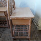 Vintage rattan bedside tables 60s/70s