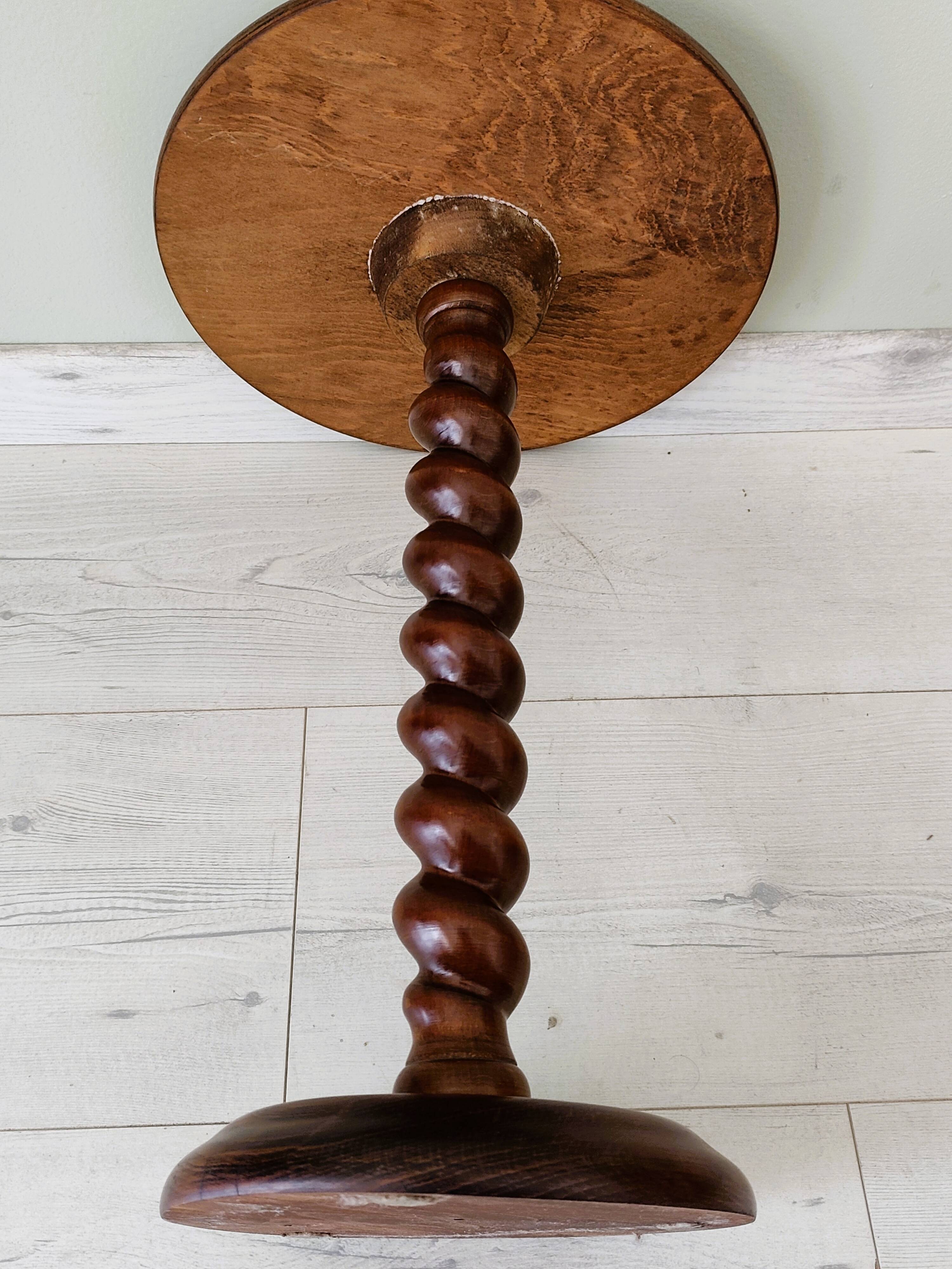 Antique solid wood side table