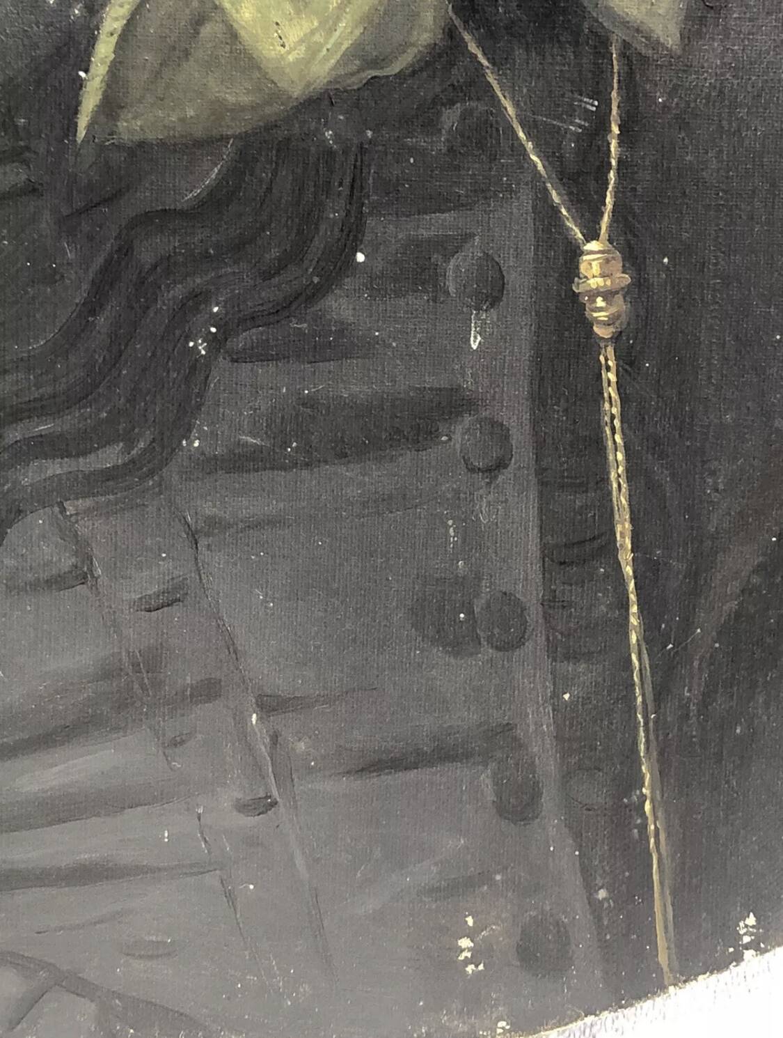 Oil painting on canvas XIX portrait Chevalier d'Eon