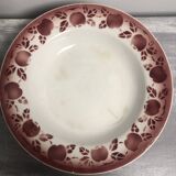 Set of 4 plates (3 flat and 1 deep) vintage apple pattern St Amand earthenware