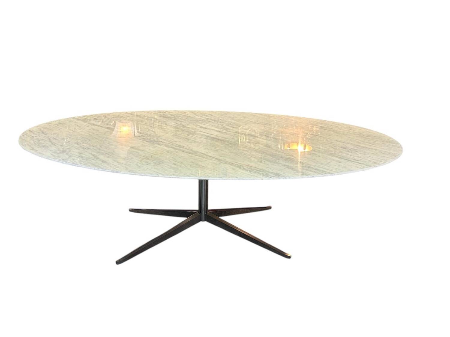 Large oval dining table Florence Knoll marble top L 2