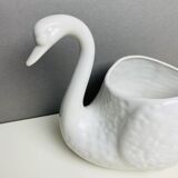Lot of two vintage swan flower pots