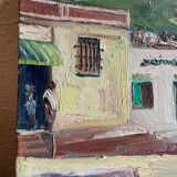 Peinture village Sahara vintage