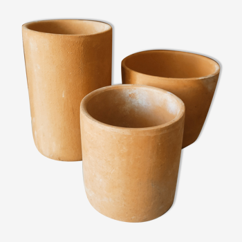 3 terracotta pencil pots