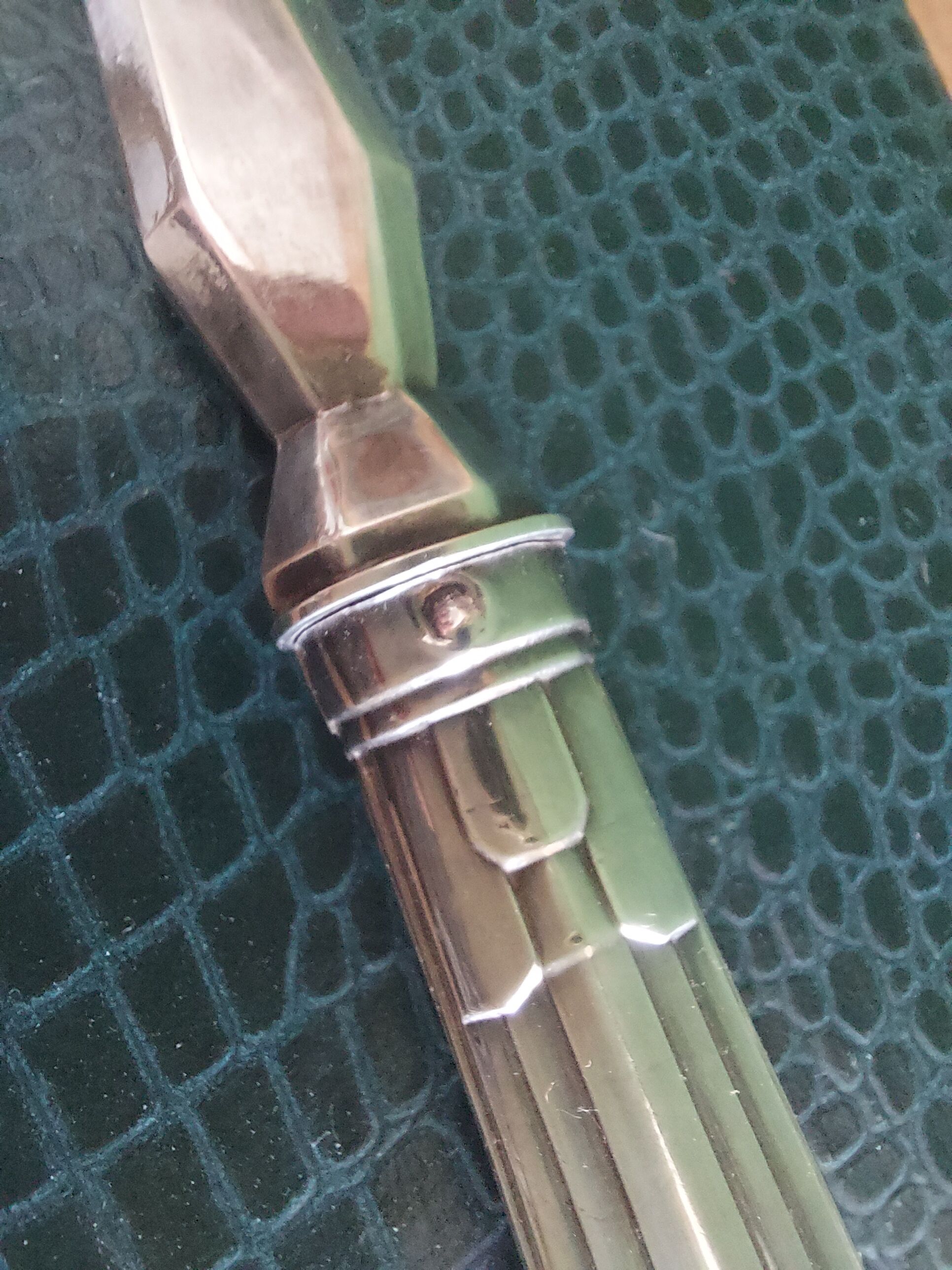 Filled silver shovel , art deco