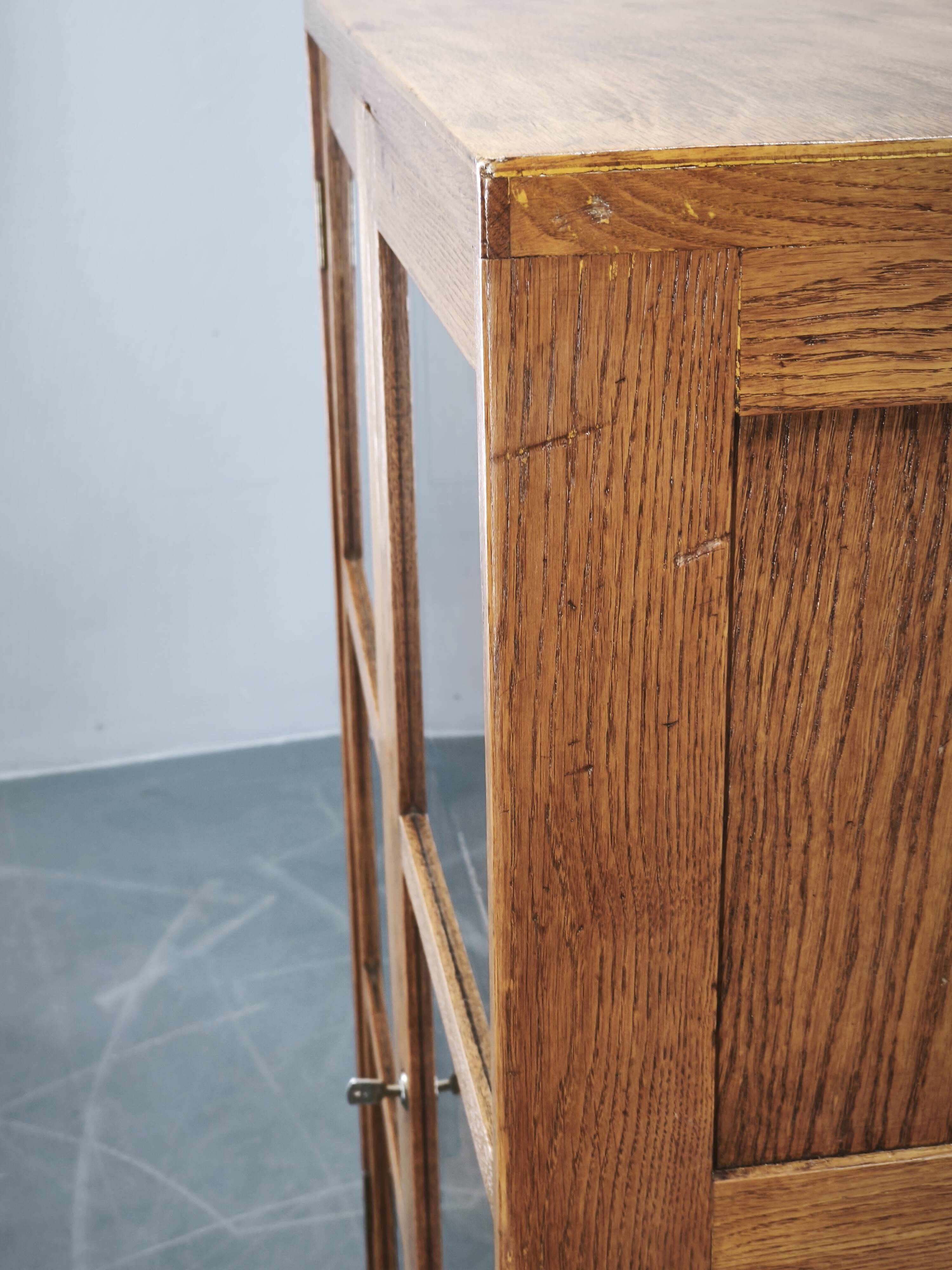1930s Czech Oak Glass Bookcase from a Baťa Factory