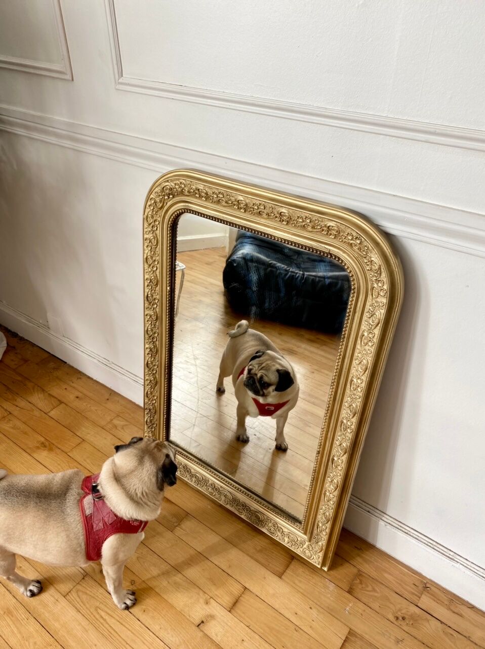 Miroir Louis Philippe doré 90cmx65cm