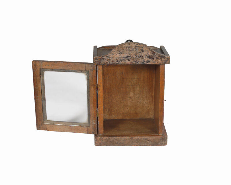 Little Old Wall Showcase Box has Clock Patina of Origin India