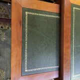 Louis Philippe style flat desk green leather