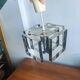 Lampe Cube Métal Chromé Vintage 70s - Style Sciolari / Rega