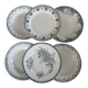 Lot of blue and green ironstone deep plates, antique French earthenware.