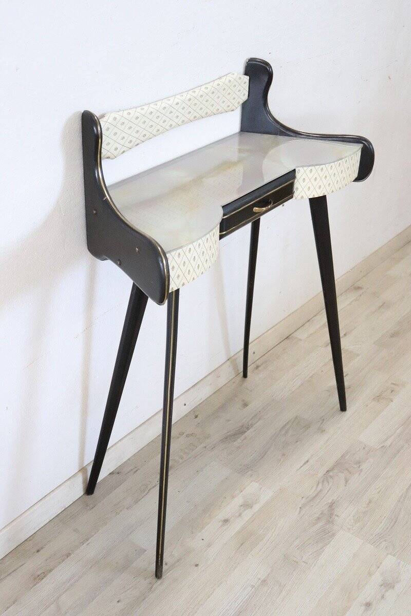Console Table In Wood And Glass Top, 1950s