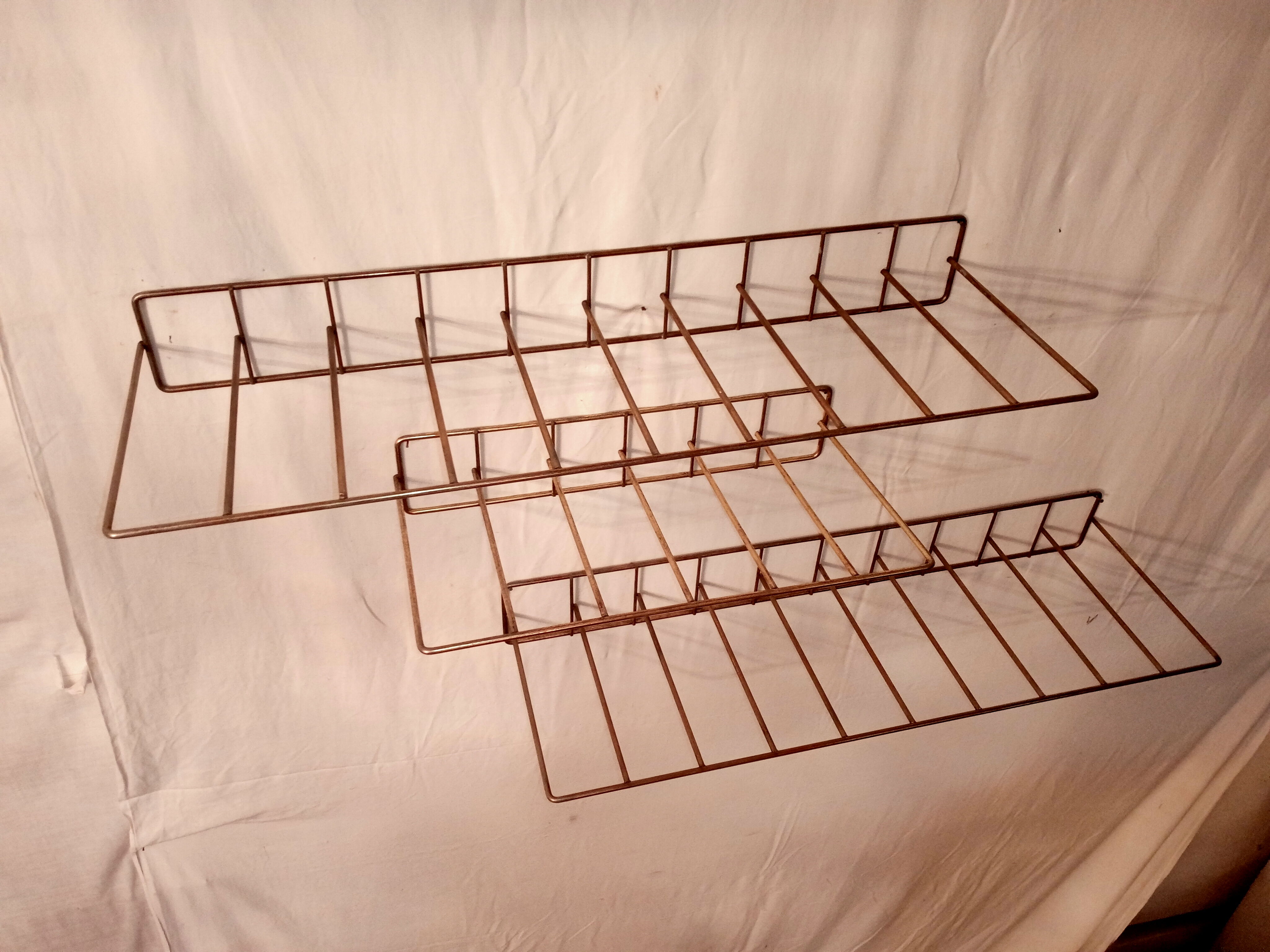 Vintage brass shelves