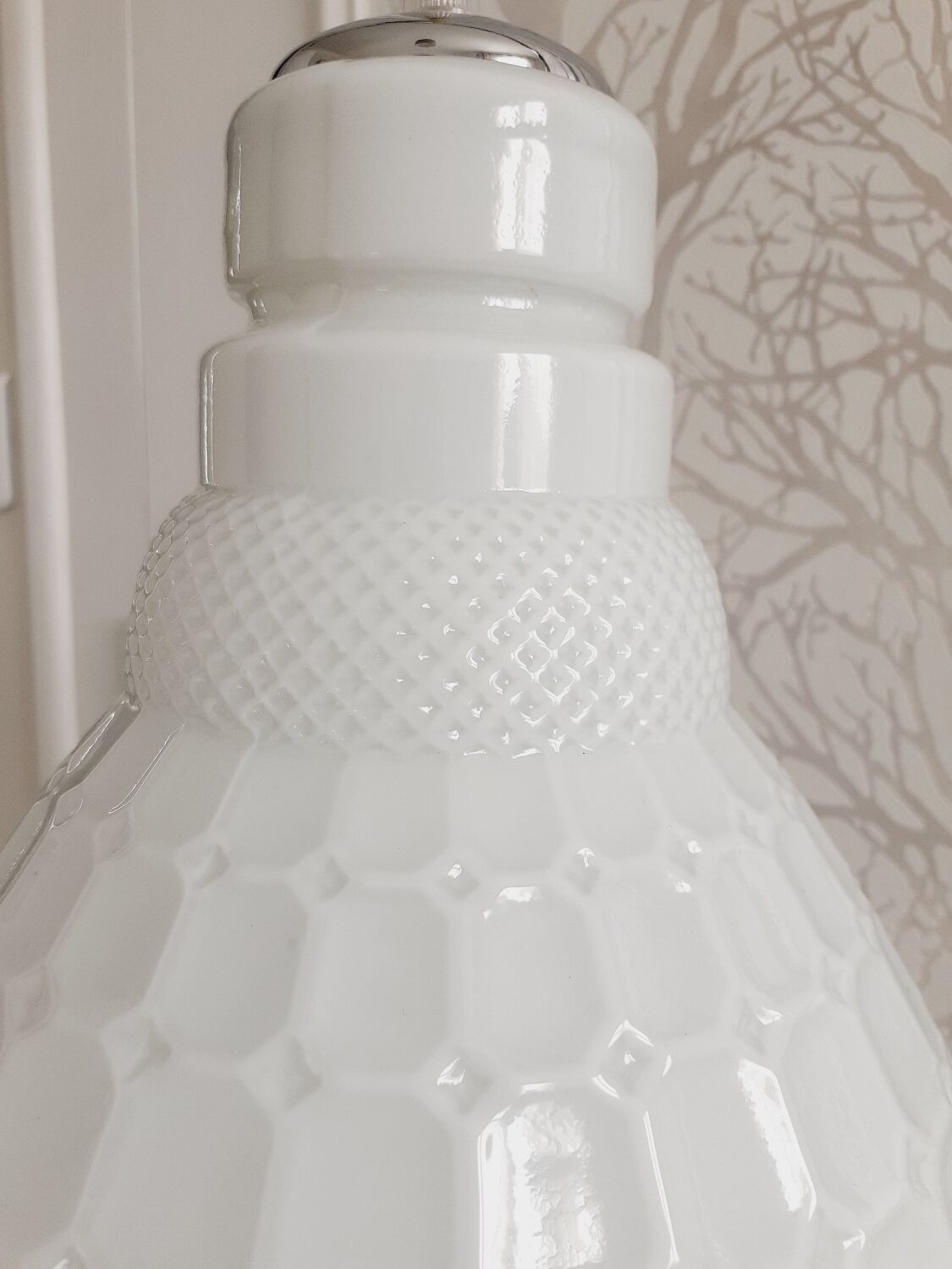 White opaline pendant light