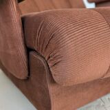 Fauteuil space age,en velours côtelé des années 70