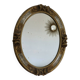 Oval wall mirror, golden floral pattern in stucco and wood, late 19th century