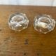 Pair of Antique Hexagonal Crystal Salt Cellars Vintage Pepper Shakers