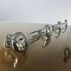 Chrome metal wall coat rack with 4 hooks, 57cm, 1970, vintage