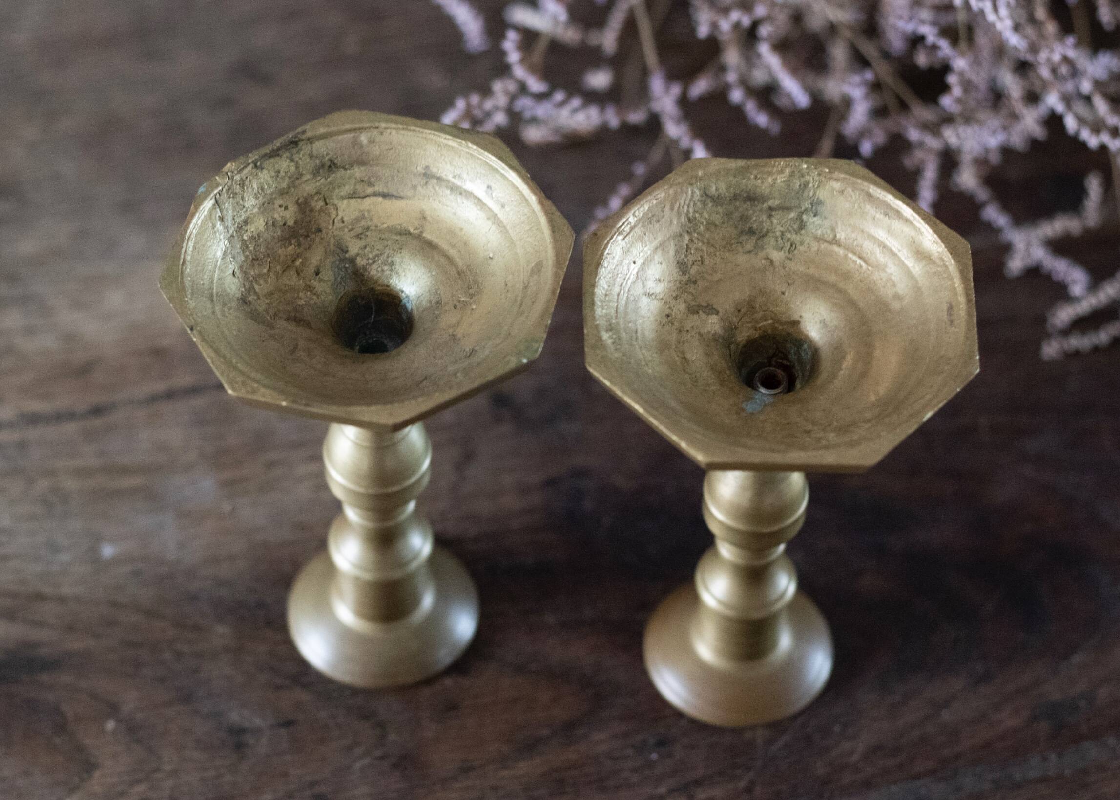 Pair of vintage brass candlesticks