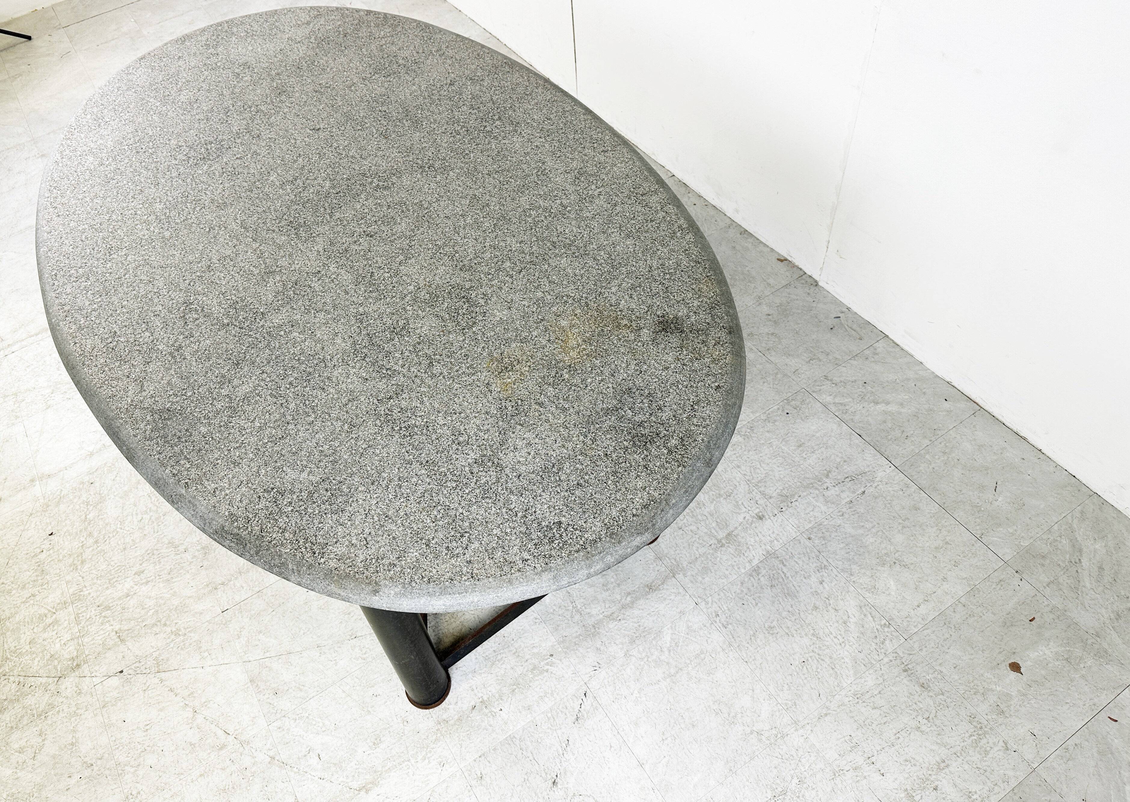 Oval dining table in the manner of Jan Vlug, 1970s