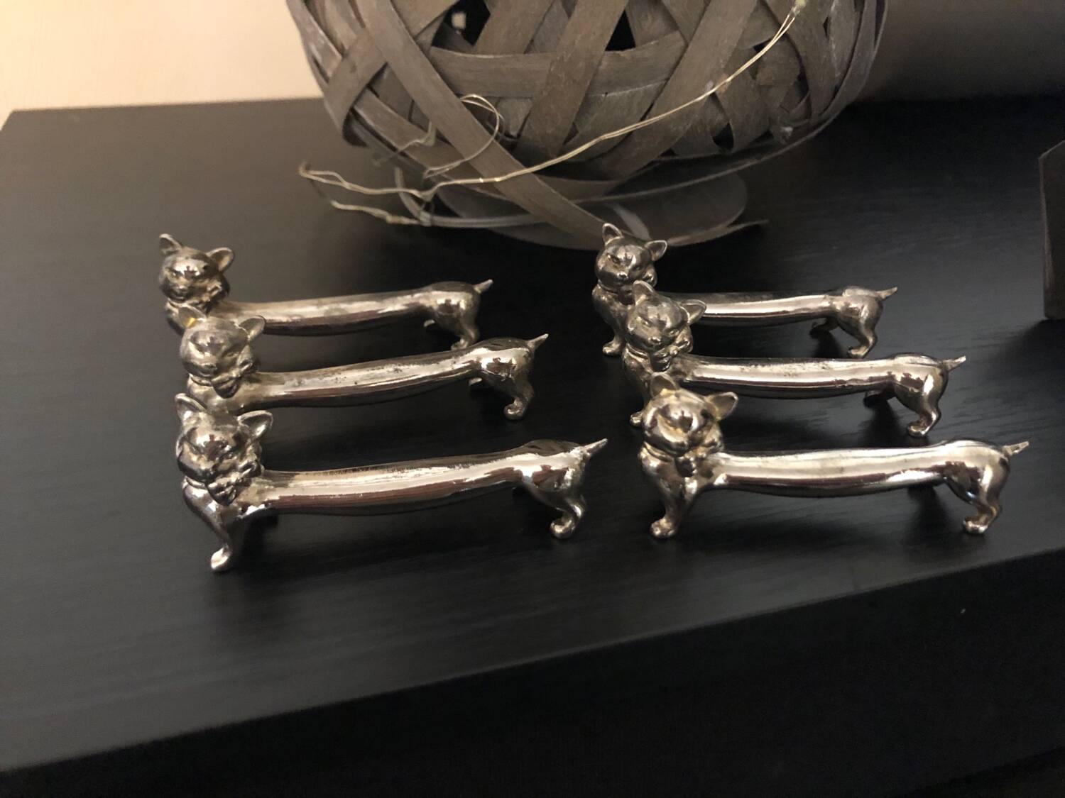 Lot de 12 porte couteaux chats