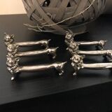 Set of 12 cat knife holders