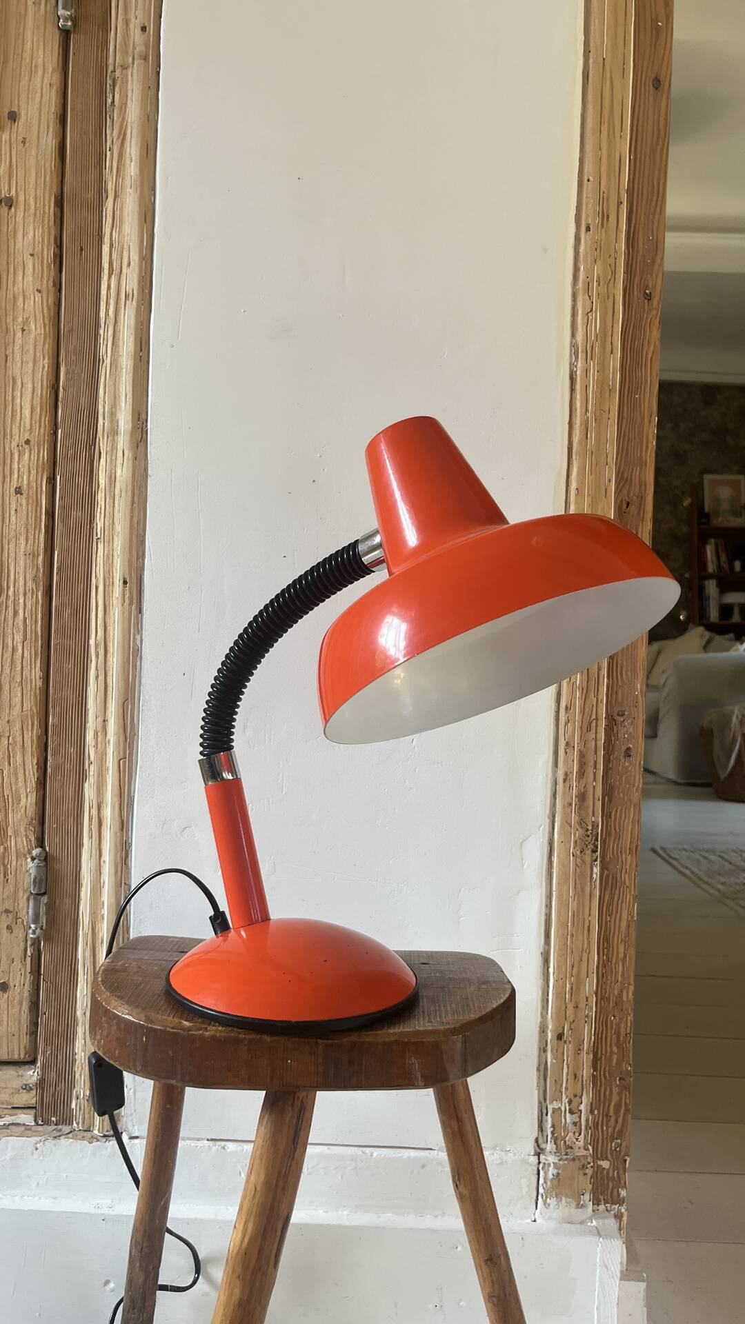 Vintage orange metal lamp