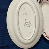 Lot 2 flat ceramic cup plate by Badonviller model Bernard