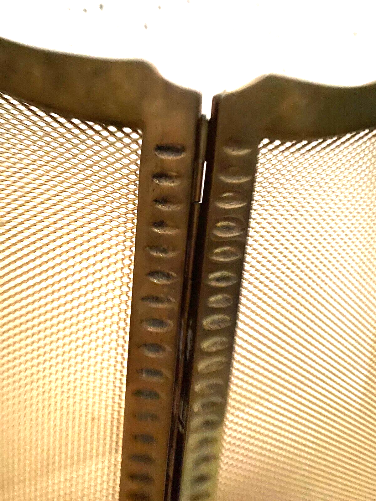Bronze spark screen has three panels XX century