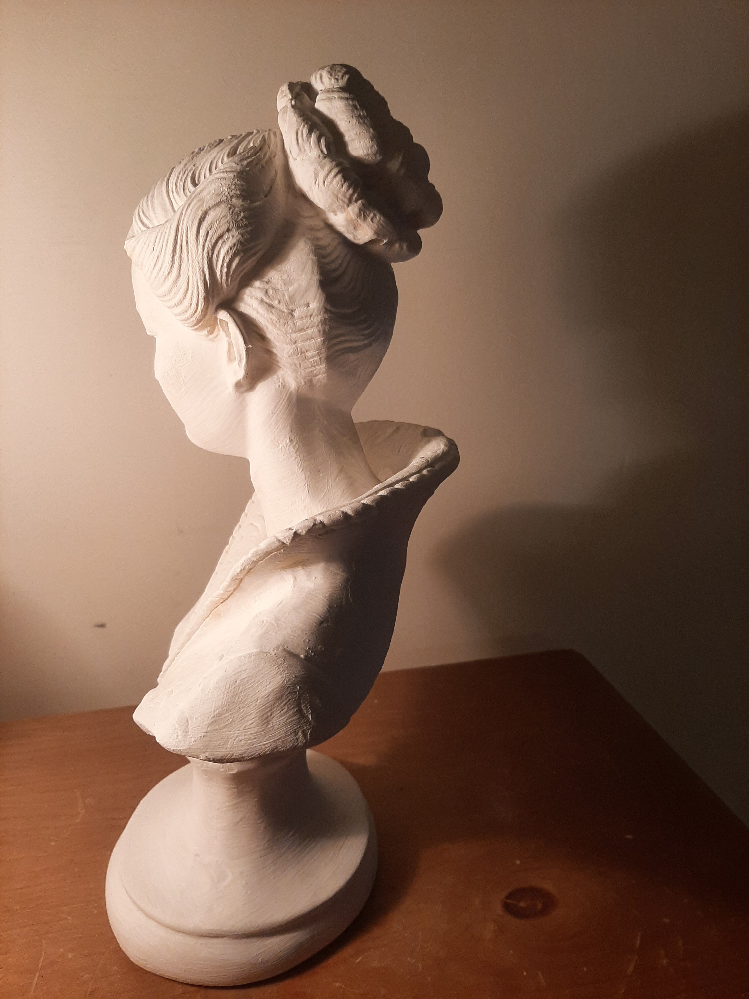 Female bust sculpture plaster