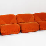 Airborne sectional sofa 'Patate' in orange corduroy, set of 7