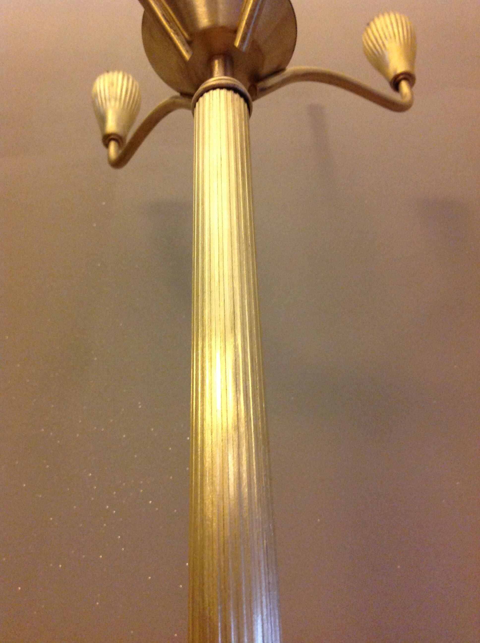 Four-fire retro brushed brass lamppost, 30-40s