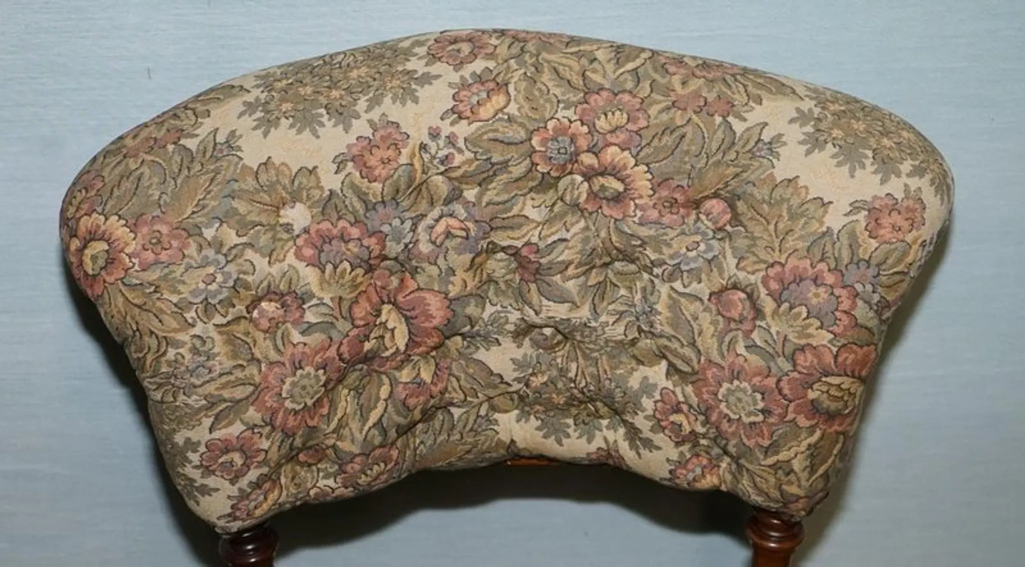 Antique Victorian Nursing Chair in Tapestry with Floral Decoration